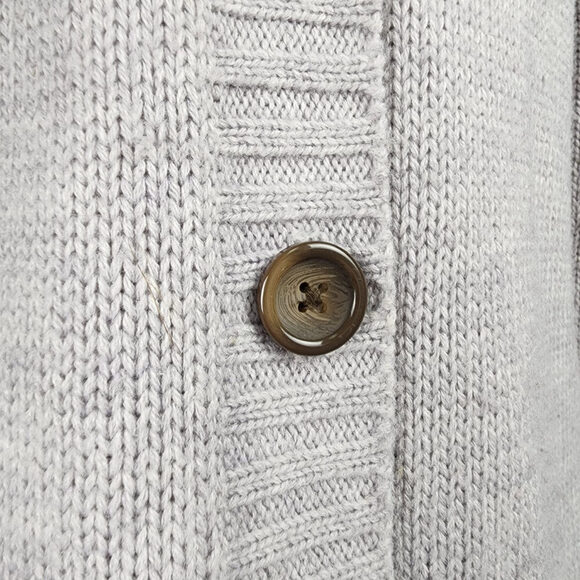 Lady Hathaway Grey Wool Fair Isle Knit Button Up Cardigan Size M - Picture 4 of 10